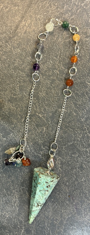 turquoise Pendulum With Detachable Chakra Chain