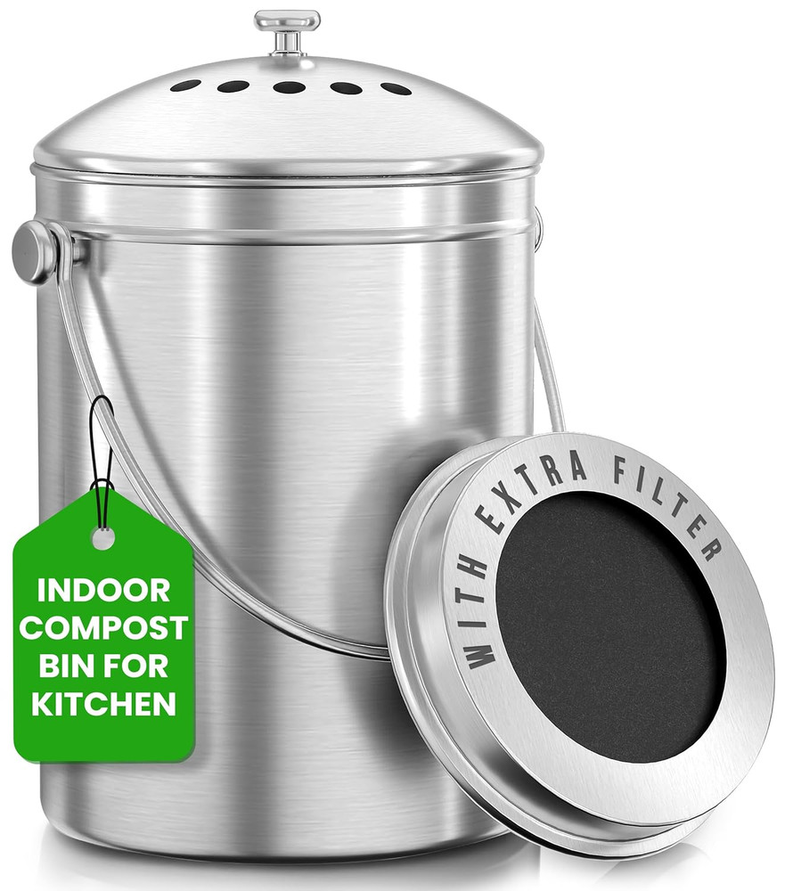 Utopia Kitchen Compost Bin for Kitchen Countertop - 1.3 Gallon Compost Bucket