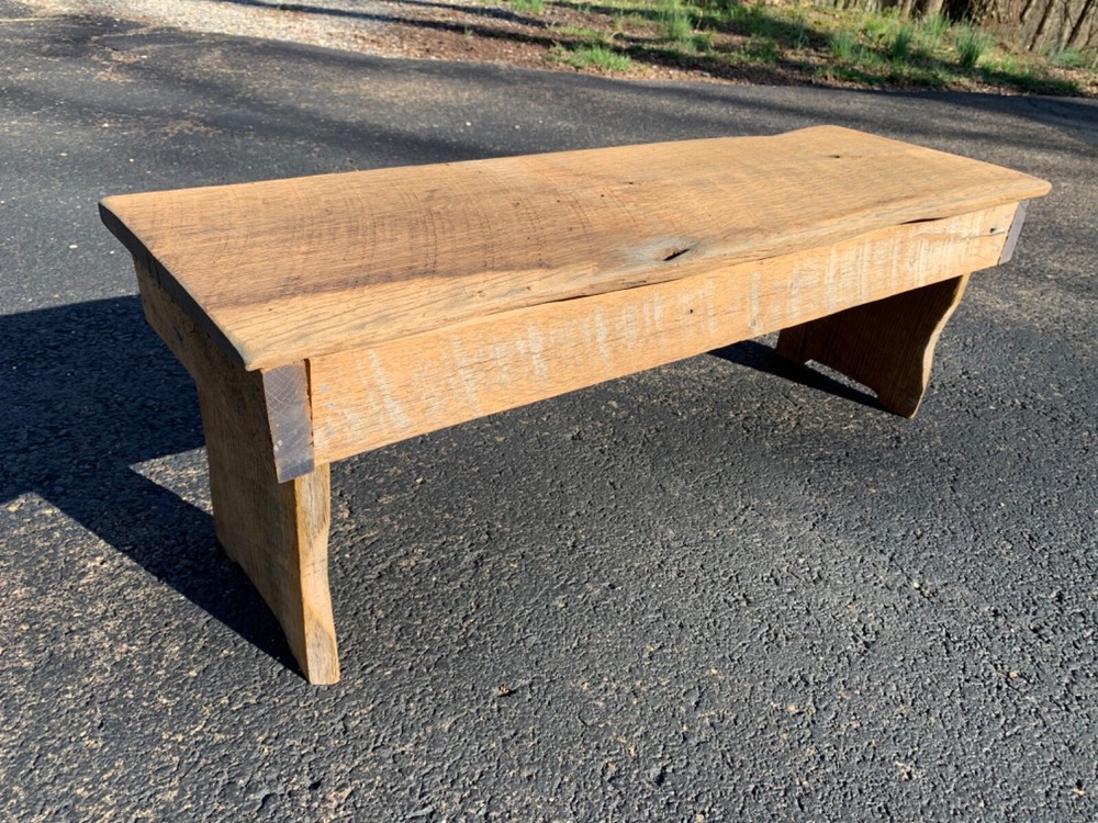 Primitive reclaimed barn wood bench table stand stool