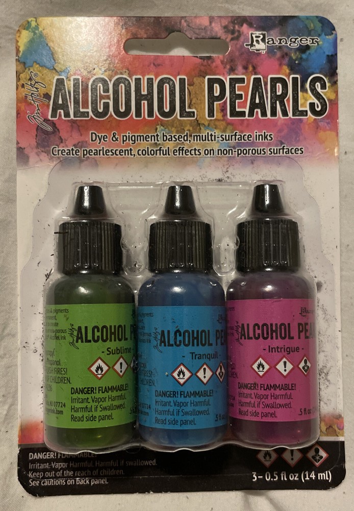 Alcohol Pearls Dye & Pigment Based, Multi-Surface Inks-Sublime/Tranquil/Intrigue
