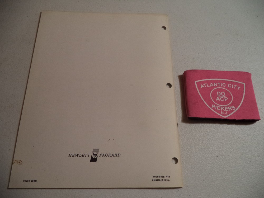 HEWLETT PACKARD HP 382A VARIABLE ATTENUATORS OPERATING NOTE MANUAL