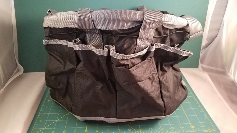 NWT Roma Drawstring Sling Tool Bag - Black with Grey