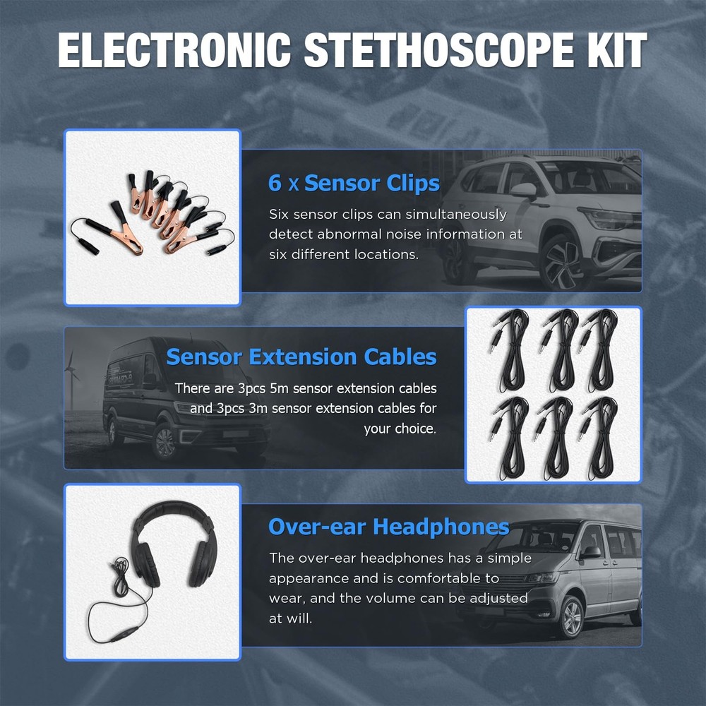 Chassis System Ears Electronic Stethoscope Diagnostic Kit with Black
