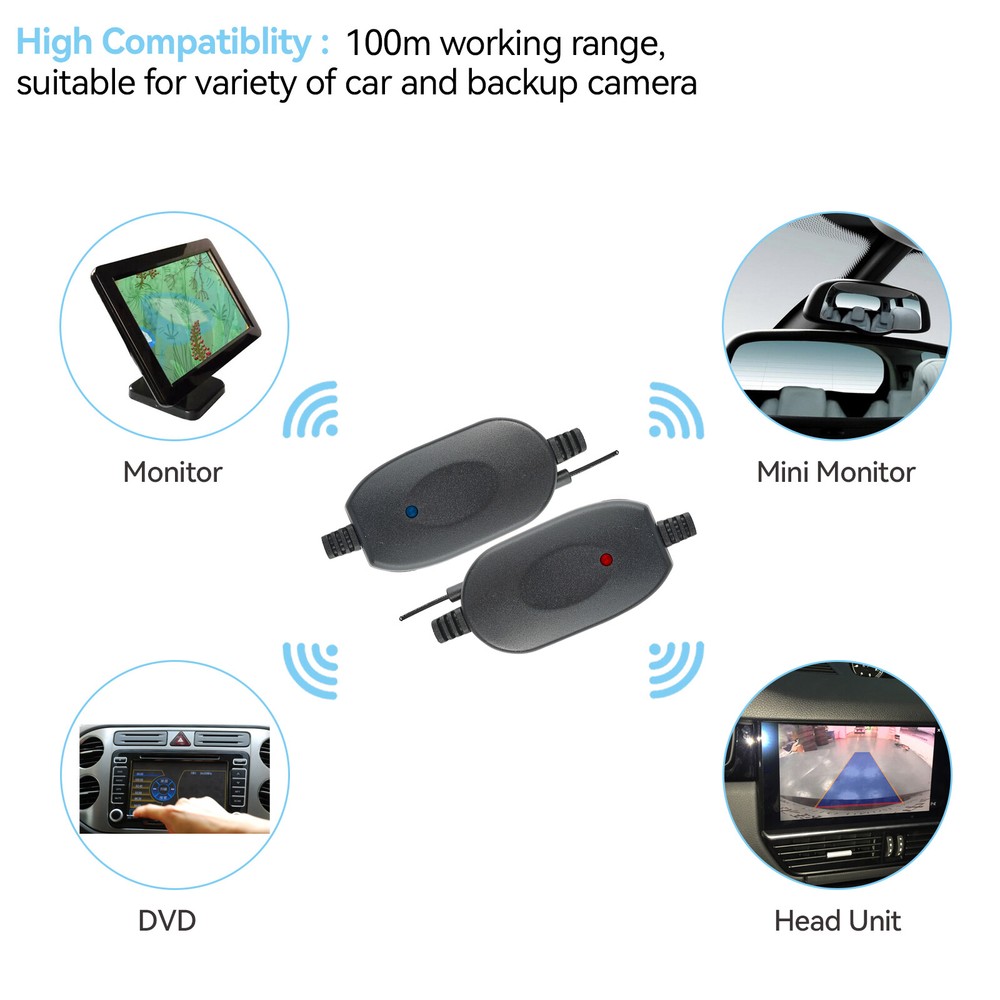 2.4G Wireless Rear Video Transmitter Receiver For Reverse parking Backup Camera-