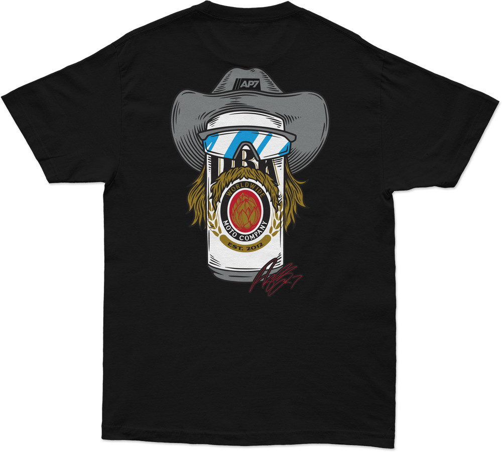 Stache Mullet Moto Tee Black Md