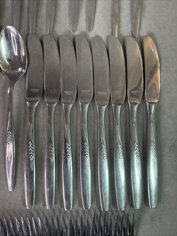 Prudential Stainless “Wheat Sprig” Design Flatware Japan 52 Piece Set