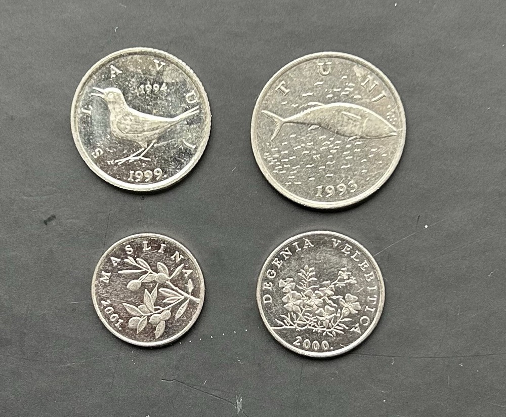 4 Circulated Croatian Coins.