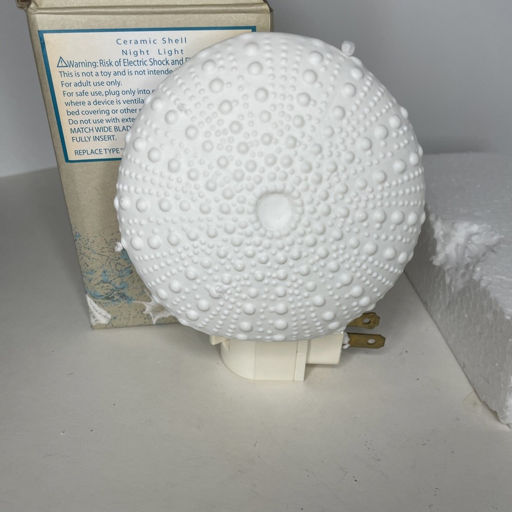 Cracker Barrel White Sands Ceramic Shell Night Light NEW OPEN BOX