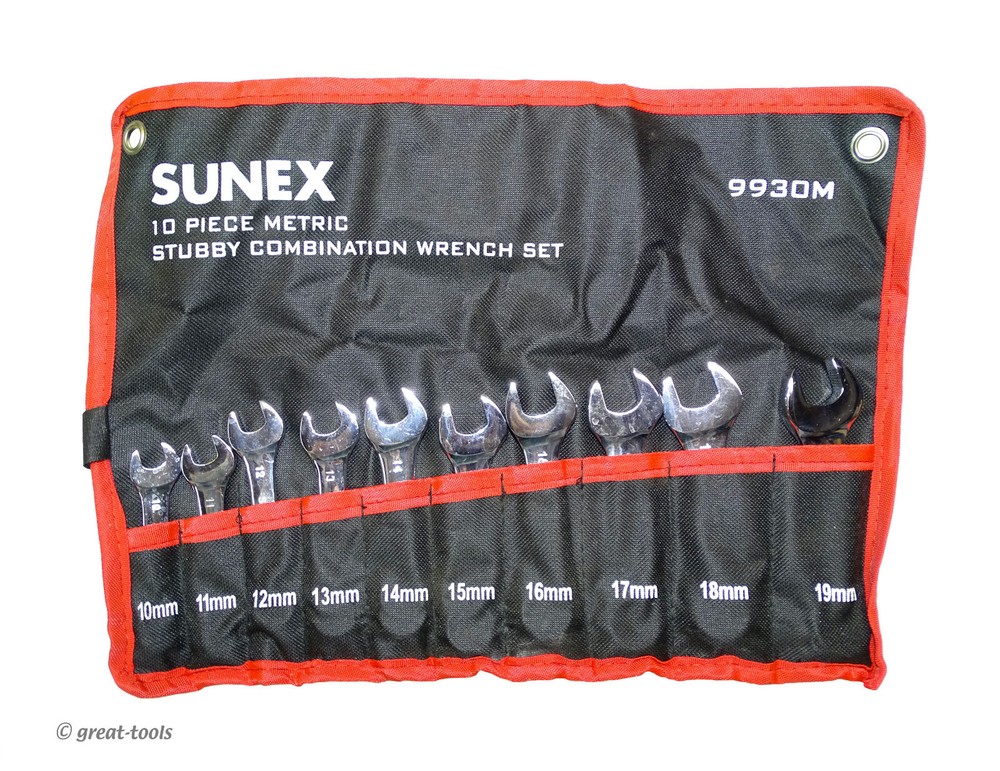 SUNEX TOOLS STUBBY COMBINATION WRENCH SET – mm – metric – automotive tools