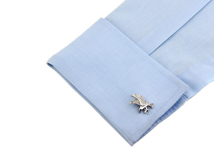 Eagle Cufflinks 3D Design Cut Out Design Silver The Eagle Has Landed Cuff Links