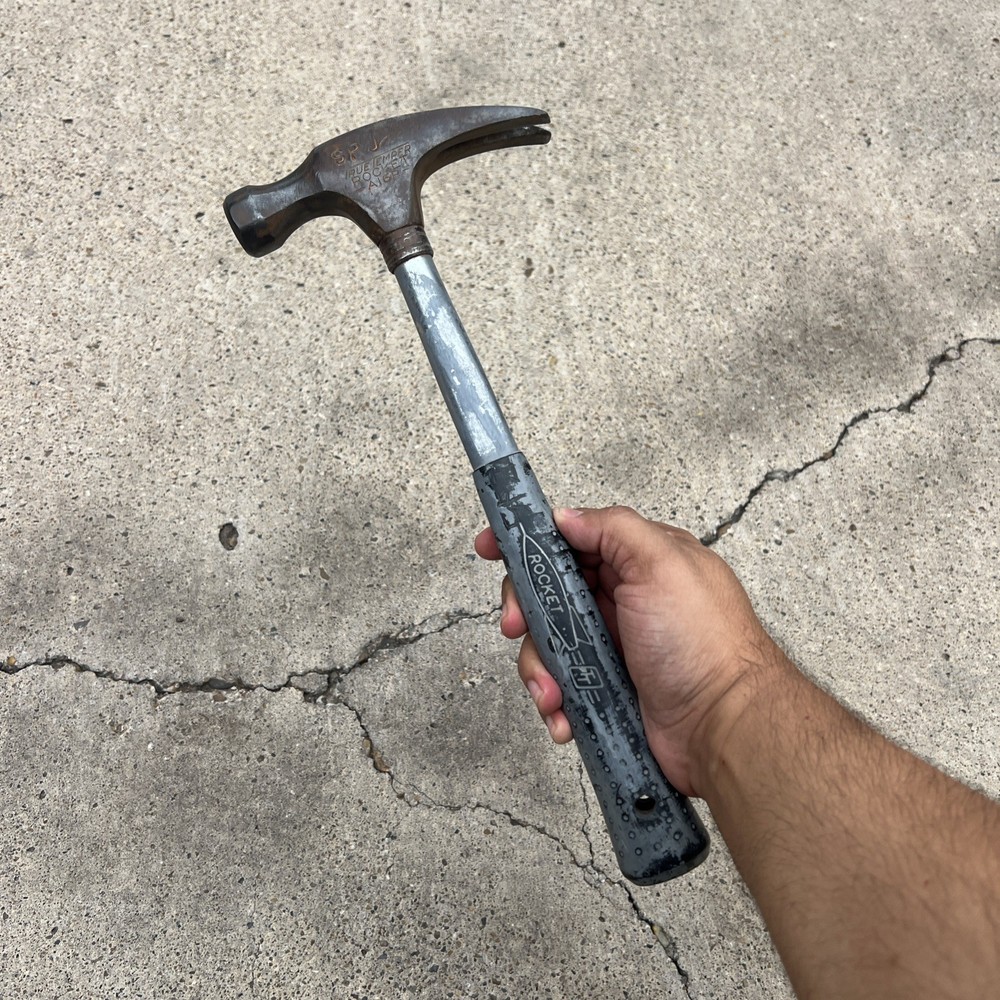 VINTAGE TRUE TEMPER ROCKET RIP STRAIGHT CLAW HAMMER A16R GREY HANDLE