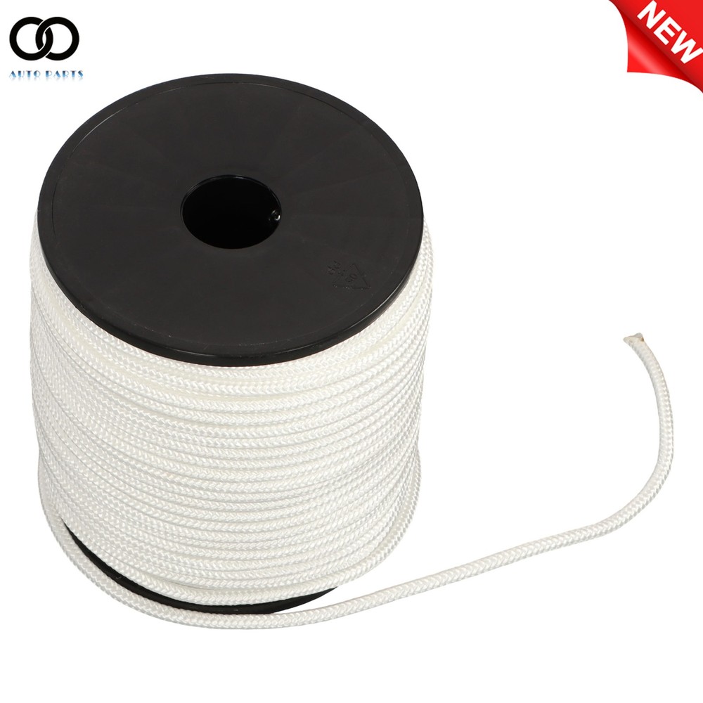 1/4 Inch Polyester Cord - 250 Foot Spool Industrial Solid Nylon Braid Rope White