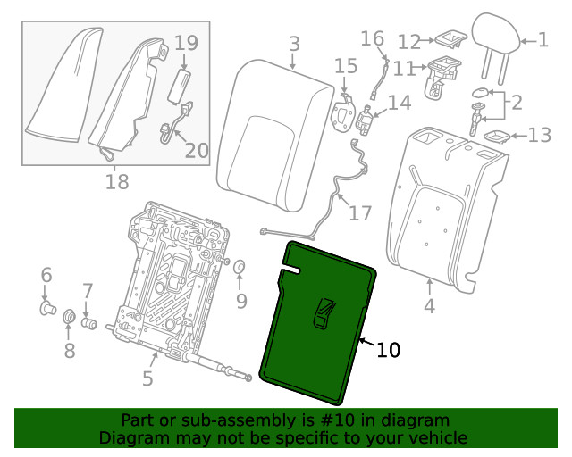 Genuine GM Seat Back Panel 13439591