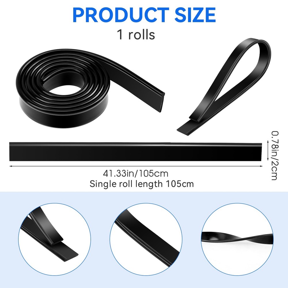 Black Squeegee Replacement Blades, 41in/roll Silicone Window Rubber