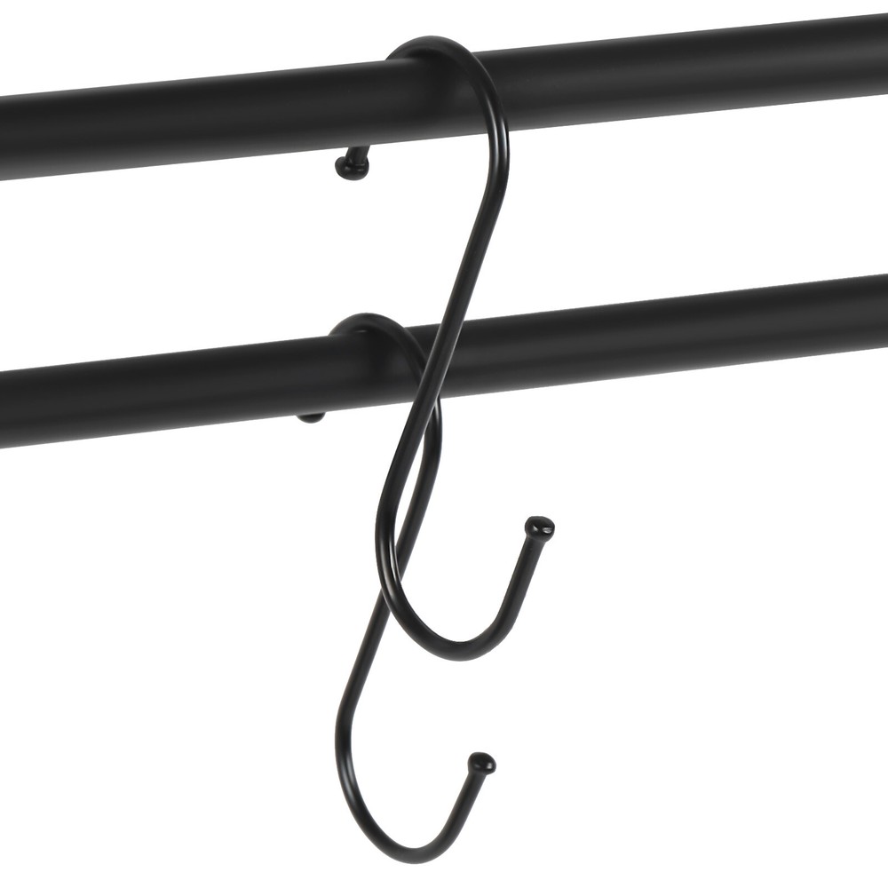 Kitchen Wall Mounted Storage Shelf Cookware Pan Pot Organizer Rack with 10 Hooks