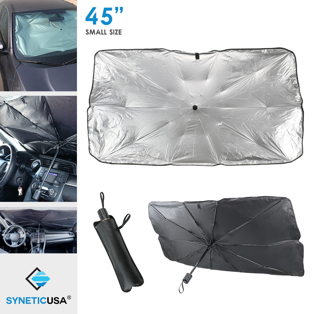 Universal Sun Shade Windshield Foldable Car Cover Compact 45" Silver