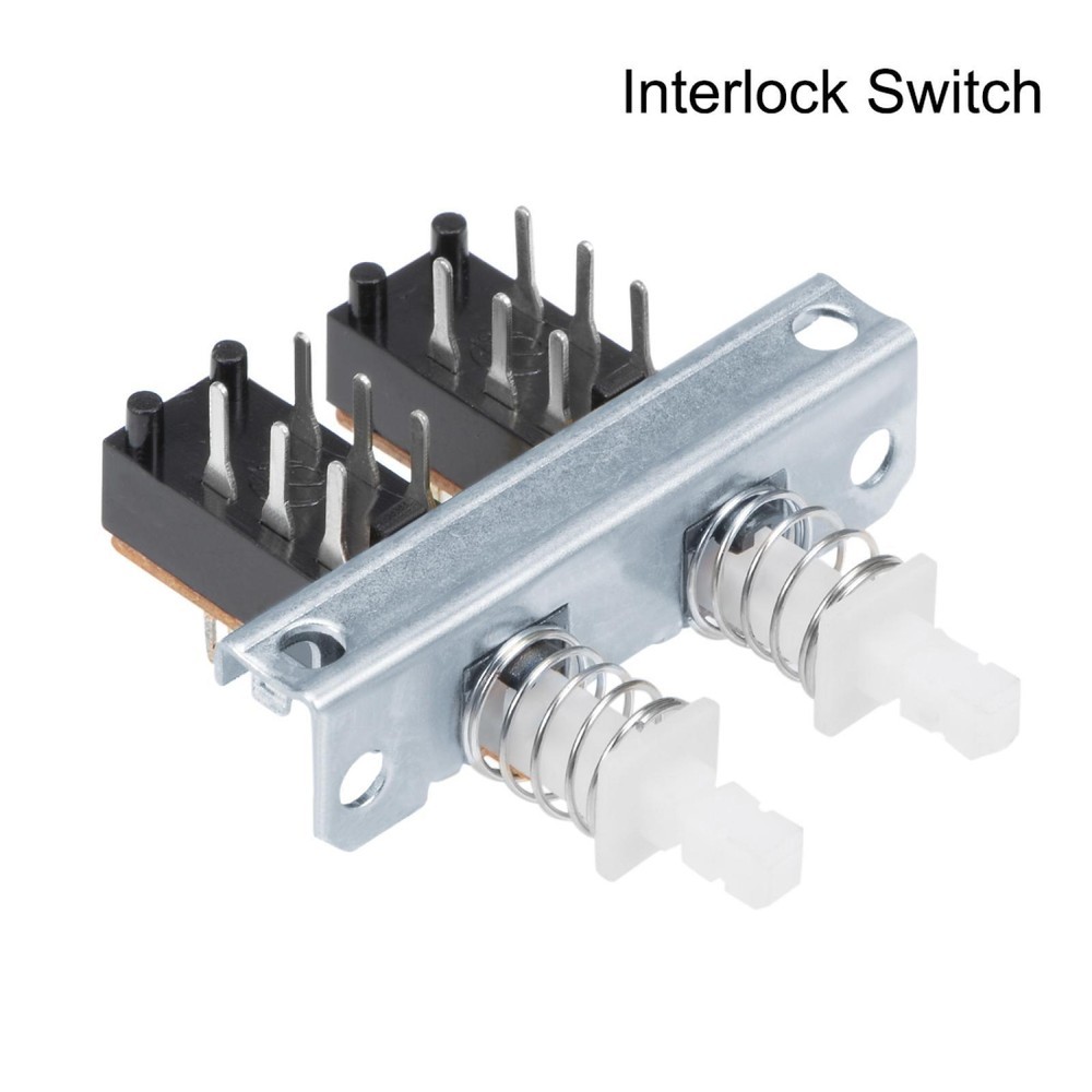 Interlock Push Button Switch Piano Type DPDT 6 Pin 2 Row