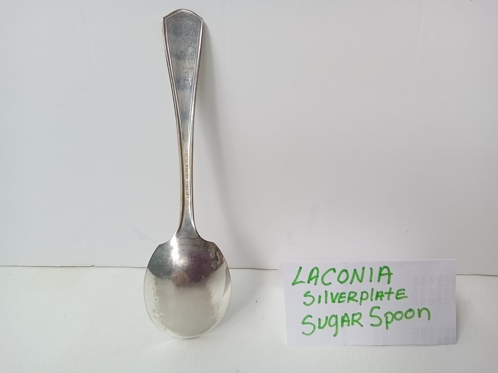LACONIA SILVERPLATED SUGAR SPOON SILVERWARE PIECE GREAT SHAPE SEE