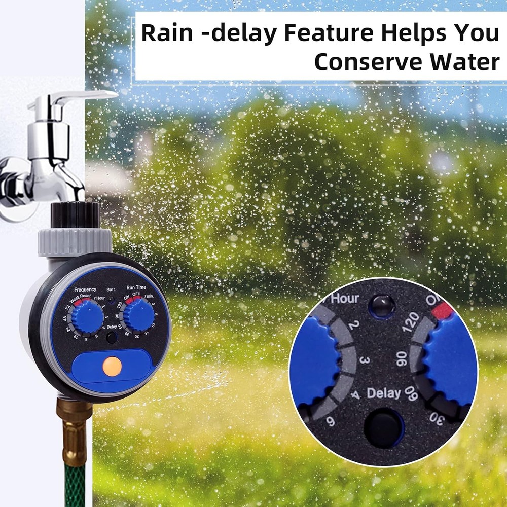 Sprinkler Water Timer Programmable Garden Zero Pressure Waterproof Blue
