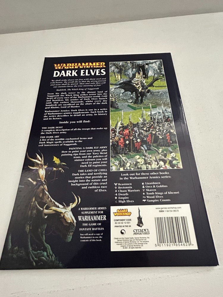 Warhammer Classic Dark Elves Elf Army Book Codex 2001 Excellent SC OOP
