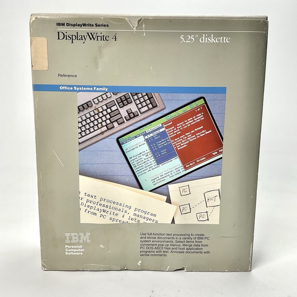 IBM PC Software DisplayWrite Series 4 Office Systems Family 5.25” Diskette