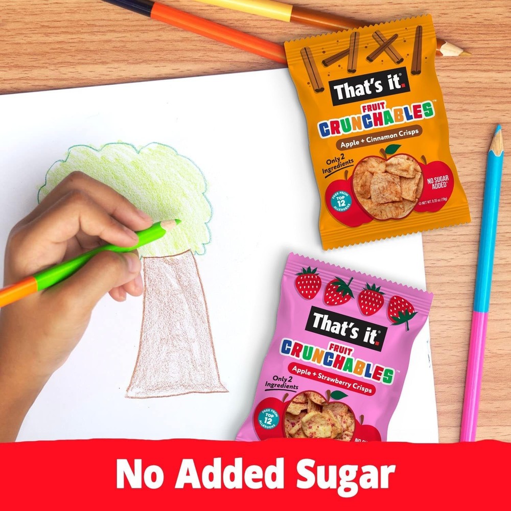 That’s it. Fruit Crunchables + Cinnon Crisps, – Plant-Based