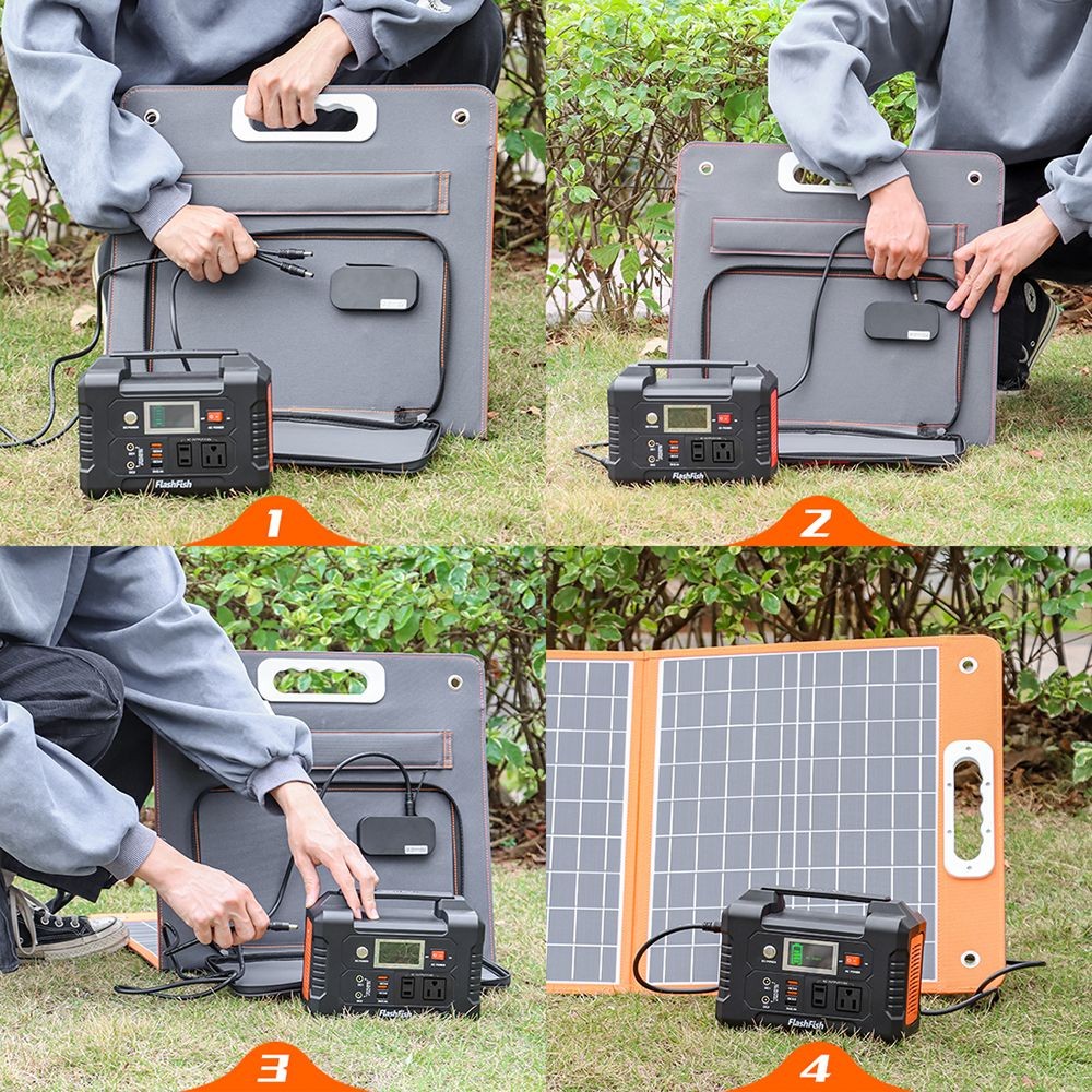 Flashfish TSP18V 60W Foldable Solar Panel Portable Solar Charger with DC/USB