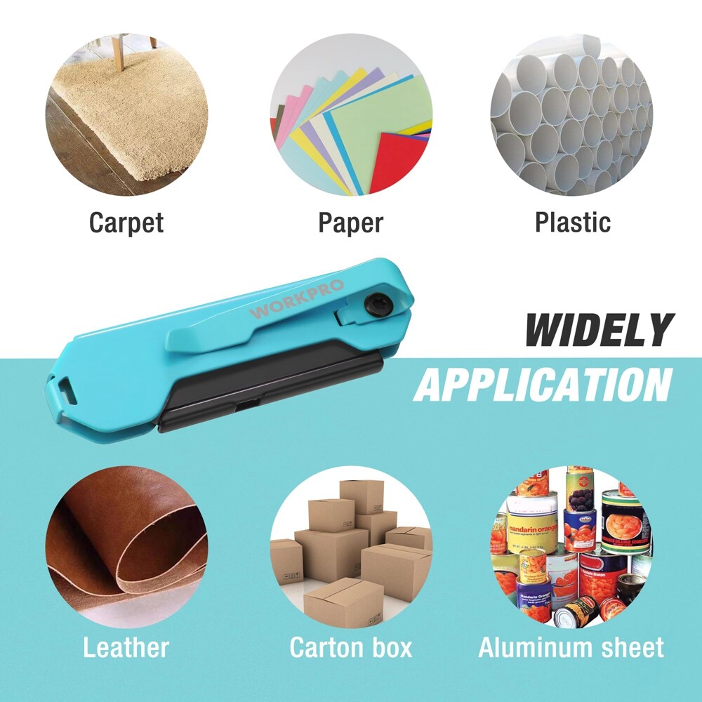 WORKPRO Folding Utility Knife Mini Box Cutter Quick Change Blade EDC Razor Knife