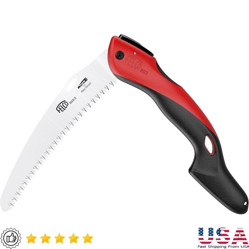 Curved Folding Pruning Saw Pull-Stroke Tree Branch Cutter Chrome-Plated Blade US