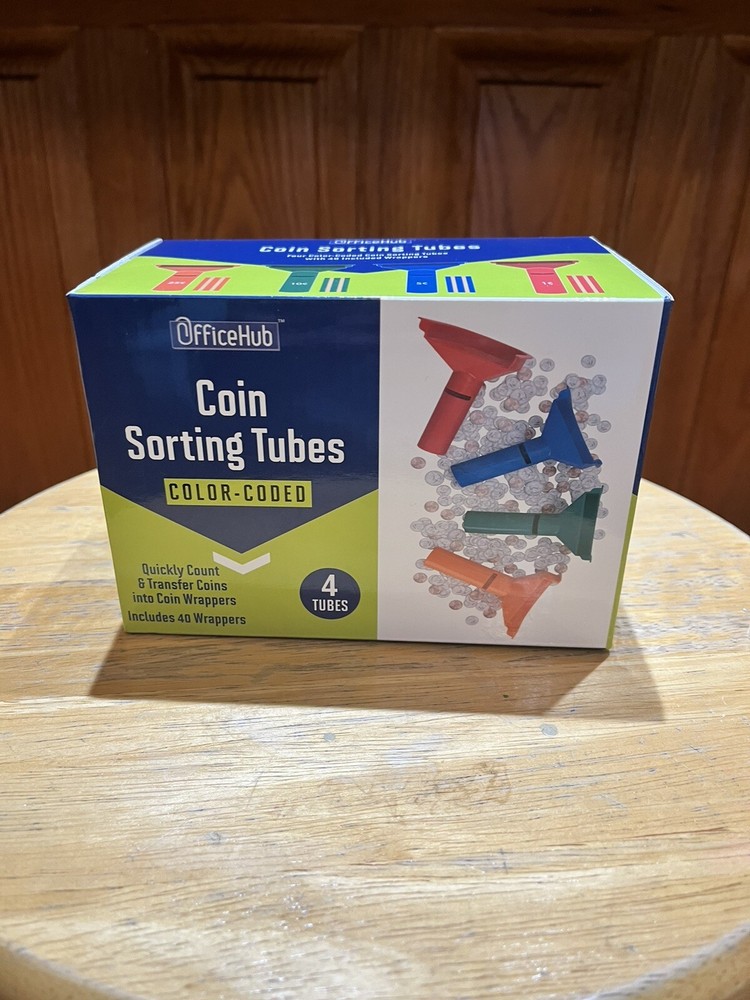 Coin Sorting Tubes Open Box