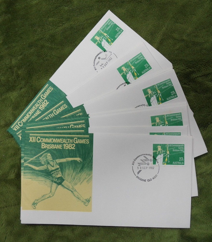 #T58.  1982 COMMONWEALTH GAMES ARCHERY  FDC SET