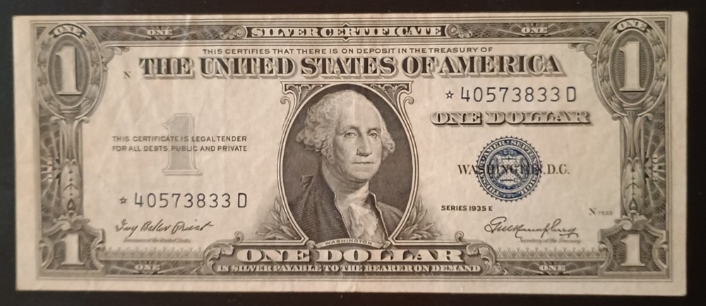 1935 E Silver Certificate Star Note Circ See Description