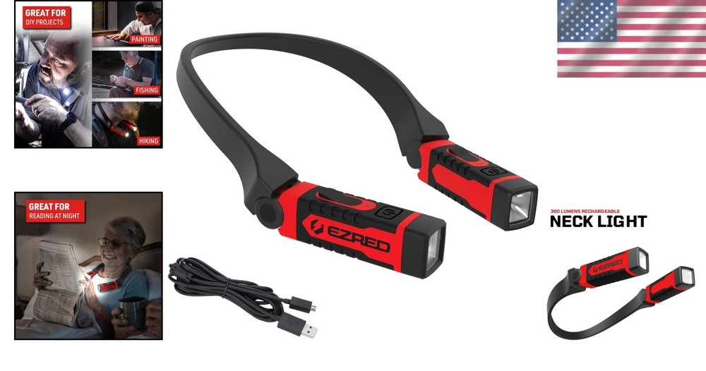 Innovative Neck Light - USB Rechargeable, 9 Hours Runtime