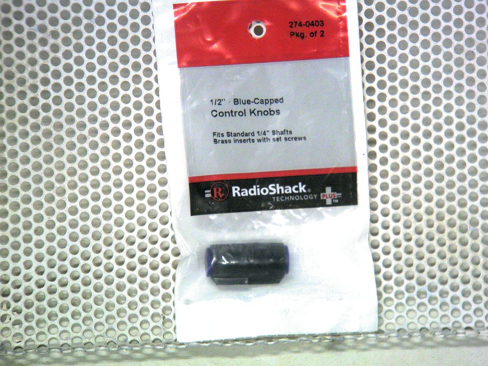 Half Inch Blue-Capped Insert Control Knob