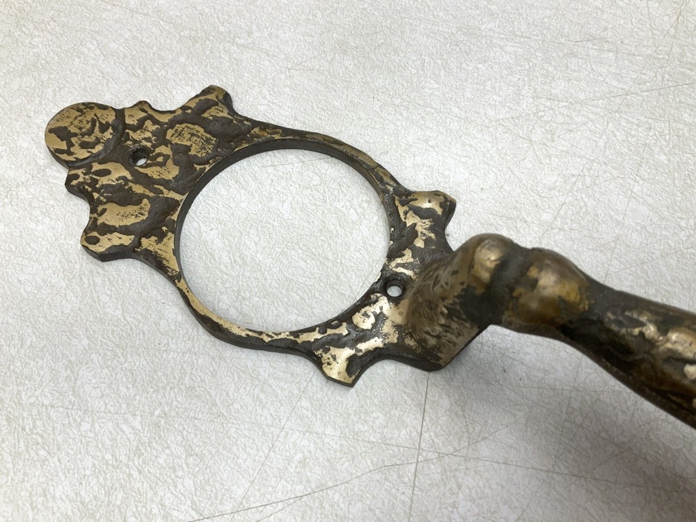 Brutalist MCM Heavy Brass Front Door Knob Handle Pull Mid Century Modern