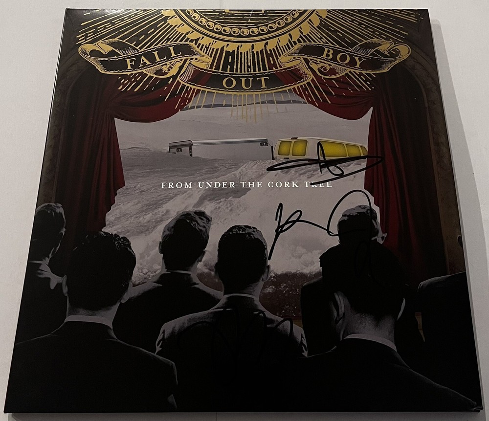 FALL OUT BOY BAND SIGNED FROM UNDER THE CORK TREE LP VINYL RECORD PATRICK +3 JSA