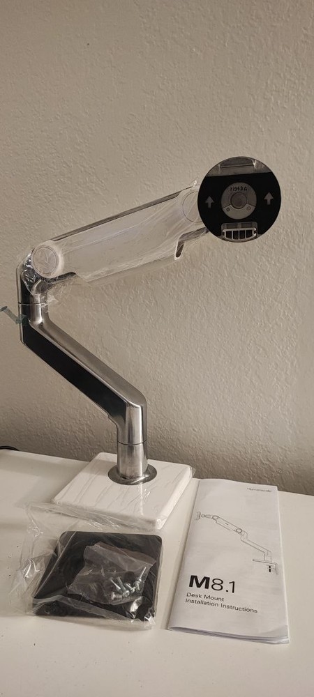 Humanscale M8.1 Display Metallic Active Holder - White