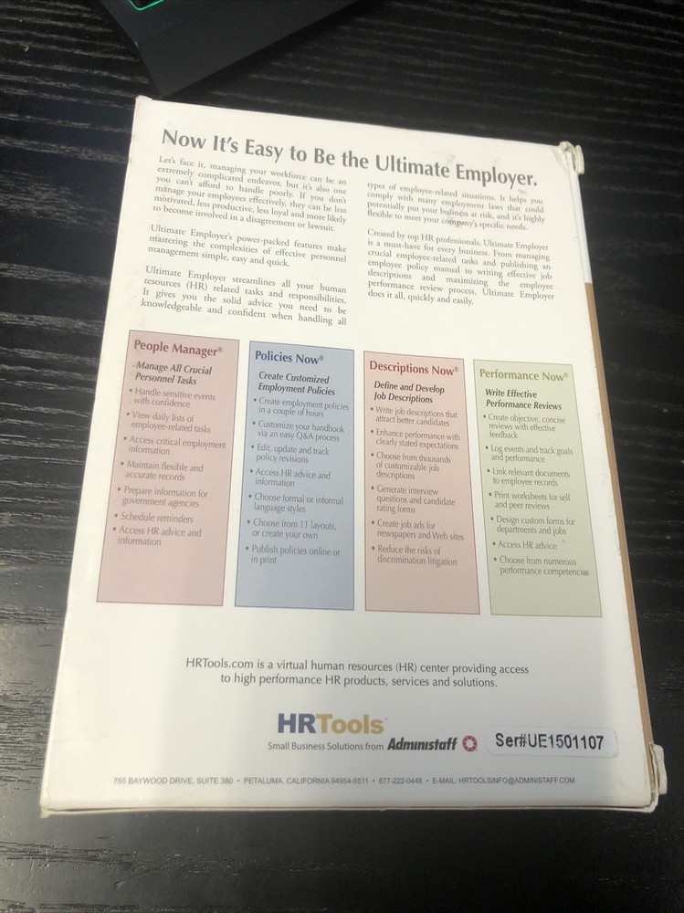 Ultimate Employer Workforce Management Software CD-ROM HR Tools By Administaff