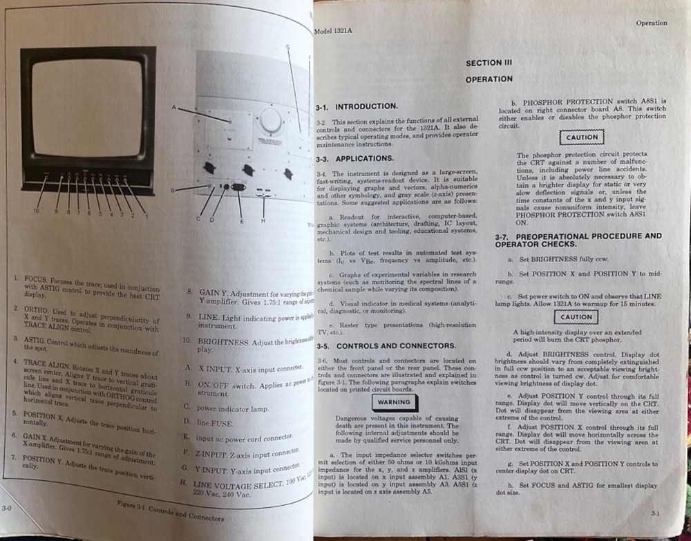HP Model 1321A Display Operating and Service Manual 1977