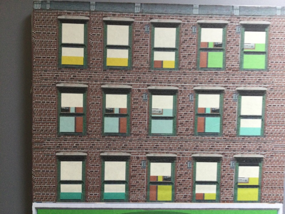 Flat Building for O Scale train sets Grocery store front. With lighted sign.