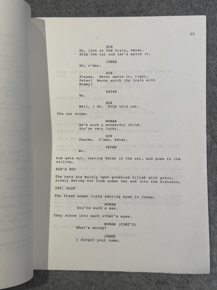 1987 "SOMETIMES JONES & THE ROAD " by Larry Hankin SCRIPT