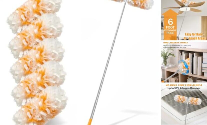 ,Compatible with 6ft Extendable Duster Handle with 5 Refills