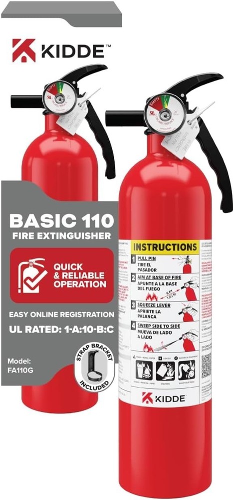 Kidde FA110G Fire Extinguisher 1A10BC Multi Purpose Home Office Dorm Red