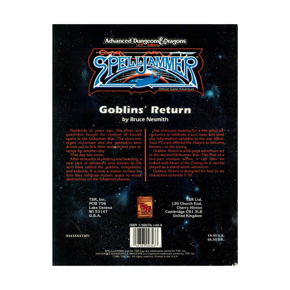 TSR Spelljammer Goblin's Return VG+