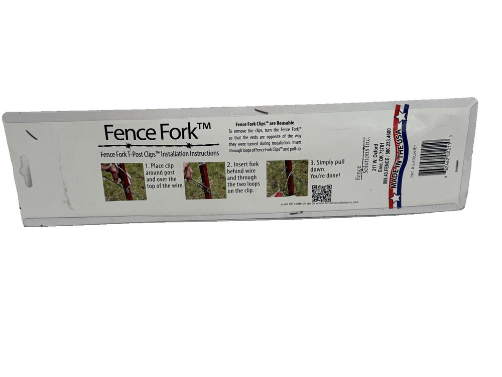 Fence Solutions Fence Fork TOOL 200 Wire Installation with 25 T-Post Clips 202