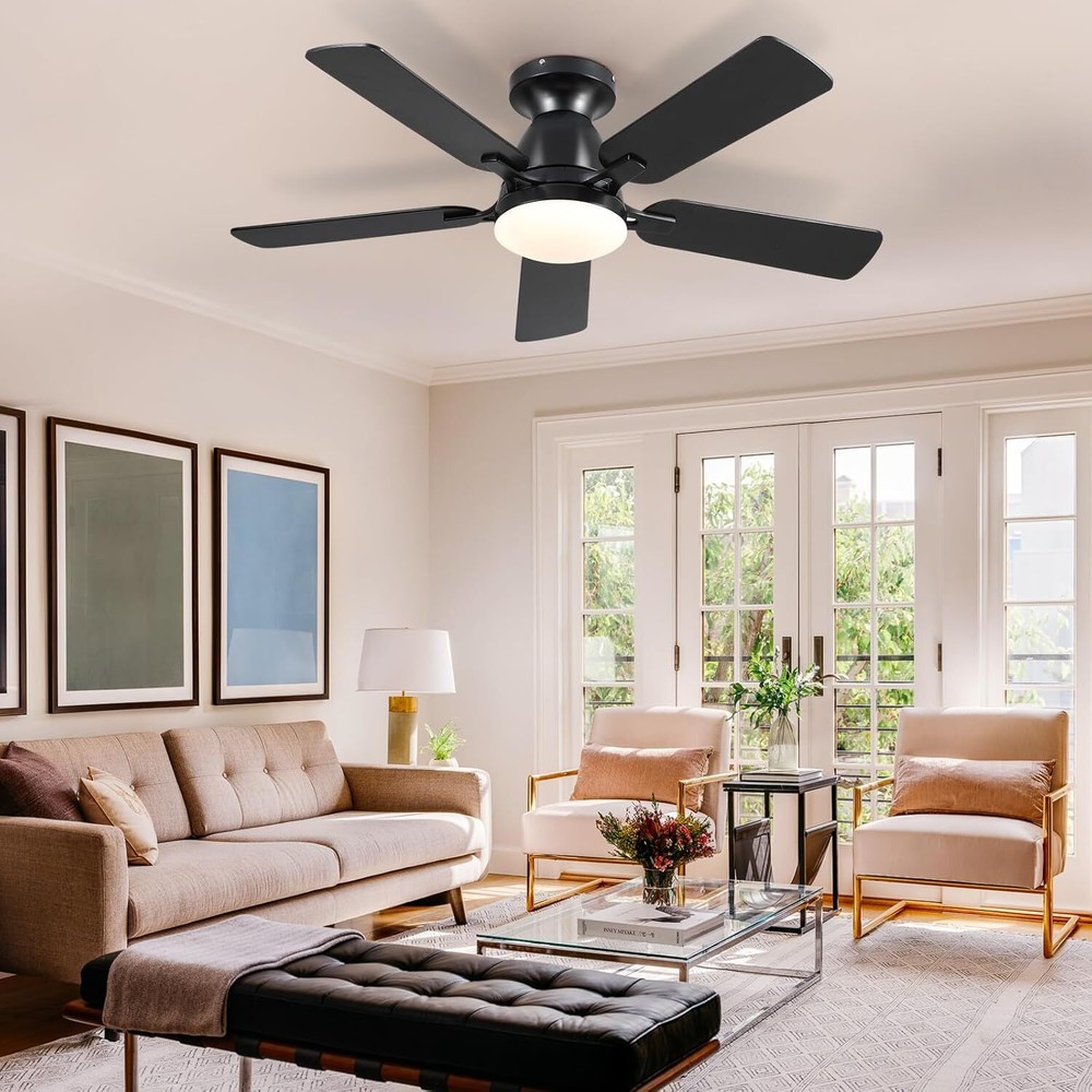 Ceiling Fans with Lights- 46"Low Profile Indoor Ceiling Fan with Light