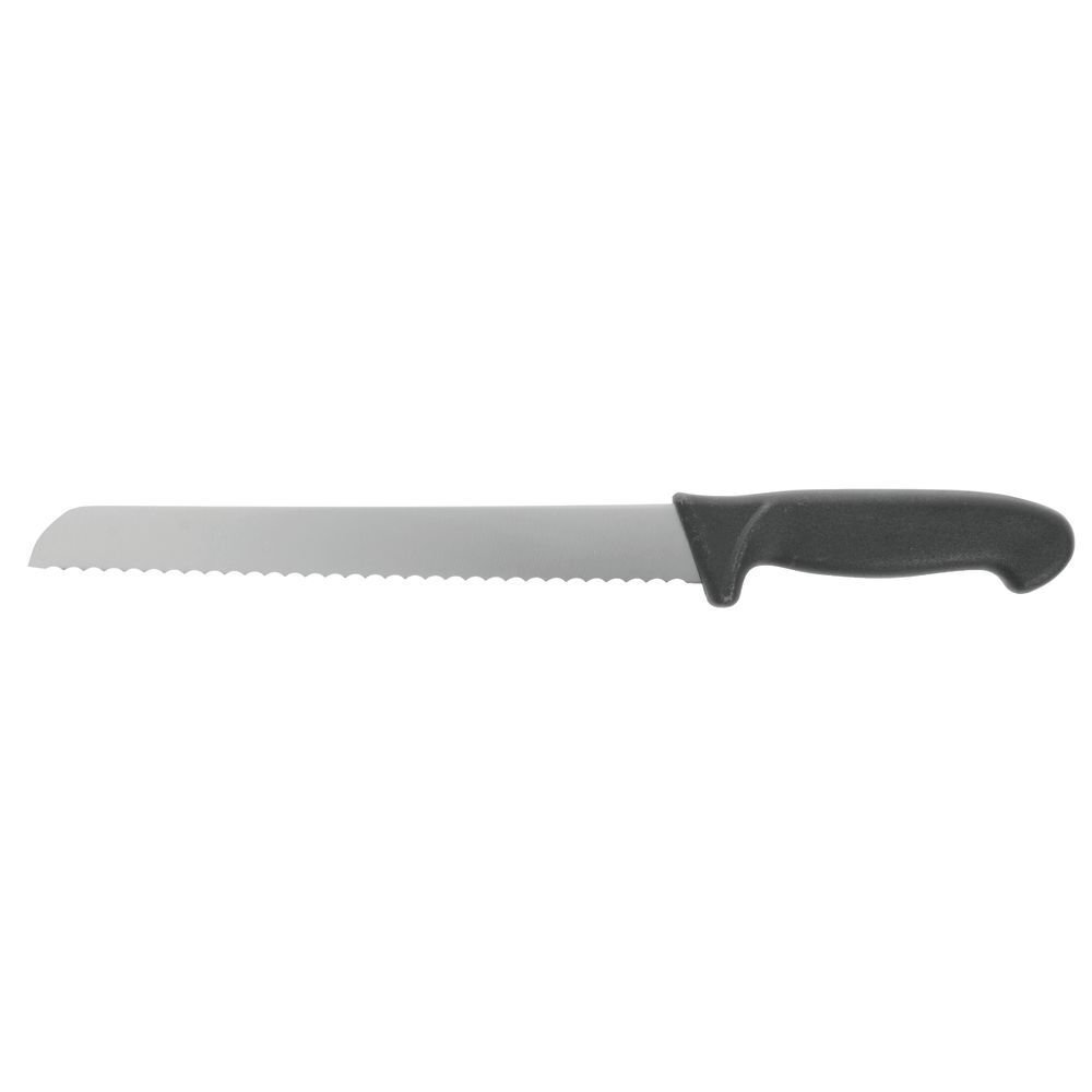 HUBERT® Stainless Steel Straight Bread Knife with Black Polypropylene Handle -