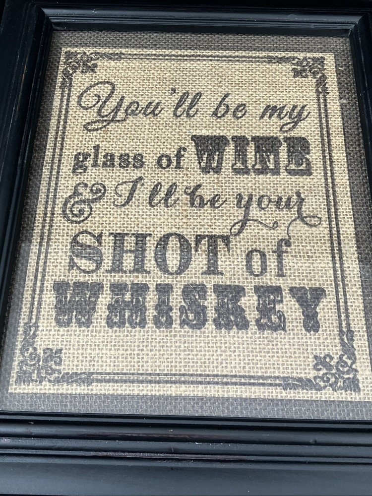 11” X 13” FRAMED BURLAP SAYING BAR ACCESSORY
