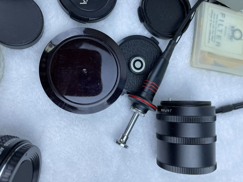 Camera Gear Lot Nikon System Chart Flash Shutter Release Cable Filters Caps SEE