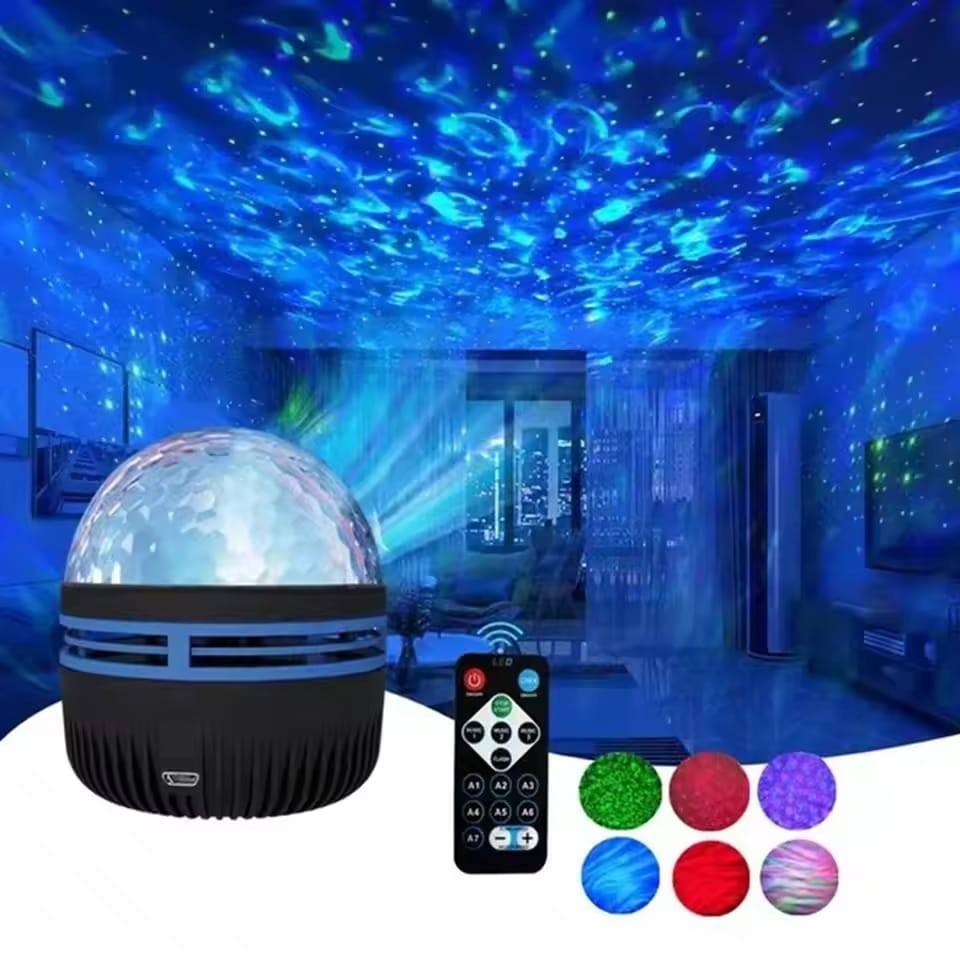 USB Galaxy Projector Aurora Starry Sky Night Lights Auto Rotating Sound